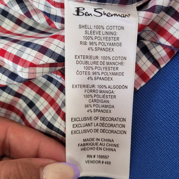 Ben Sherman Harrington Bomber Jacket True Blue Size Small New BS30JK001 - Picture 7 of 13